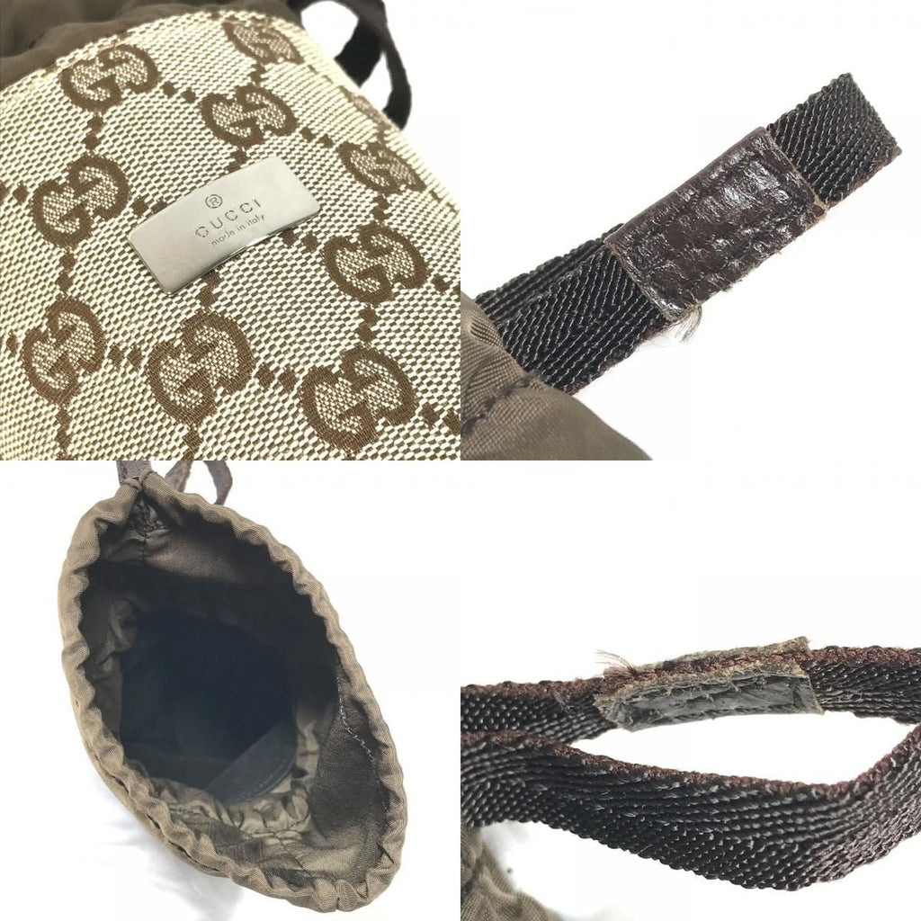 Gucci Pouch Bottle Holder GG Canvas Leather Beige — view 9