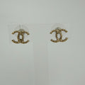 Chanel CC Logo Earrings Gold Vintage