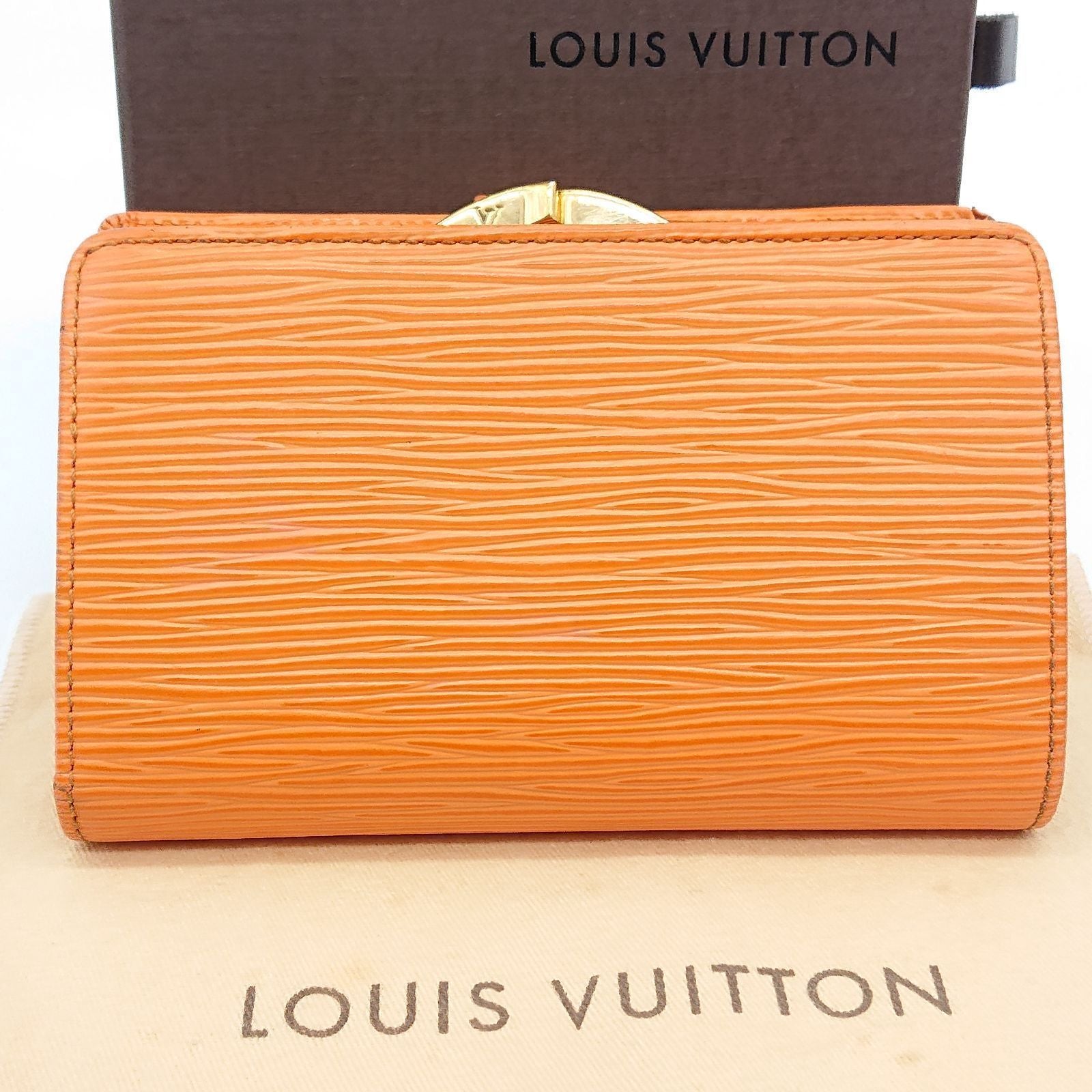 Louis Vuitton Portefeuille Viennois Folded Wallet Kiss Lock Epi Orange — view 2