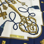Hermes Scarf Carre 90 Silk Blue — view 4
