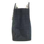 Chanel Shoulder Bag CC Logo Choco Bar Cotton Black — view 3