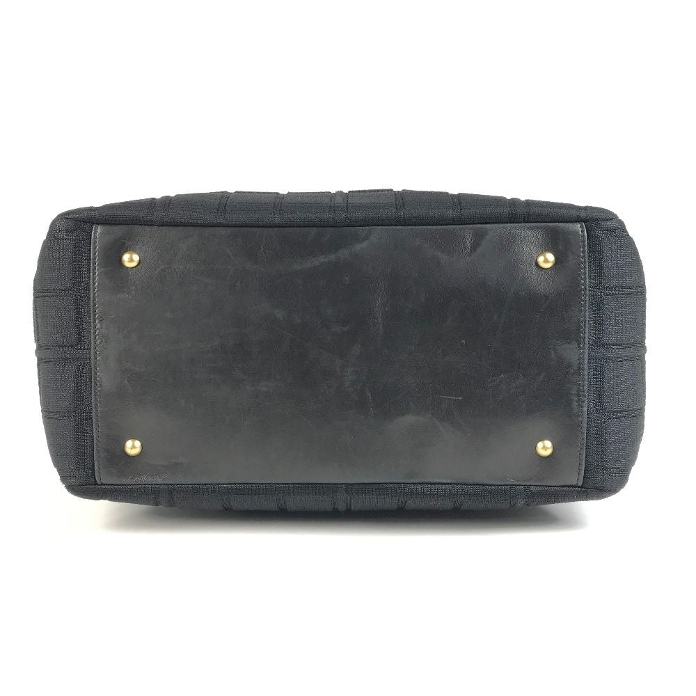 Chanel Shoulder Bag CC Logo Choco Bar Cotton Black — view 5