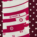 Hermes Scarf Twill Pink White Bordeaux Ribbon Astrologie a Pois — view 2
