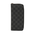 Louis Vuitton Damier Graphite Zippy Wallet Vertical Zip Around Black Leather