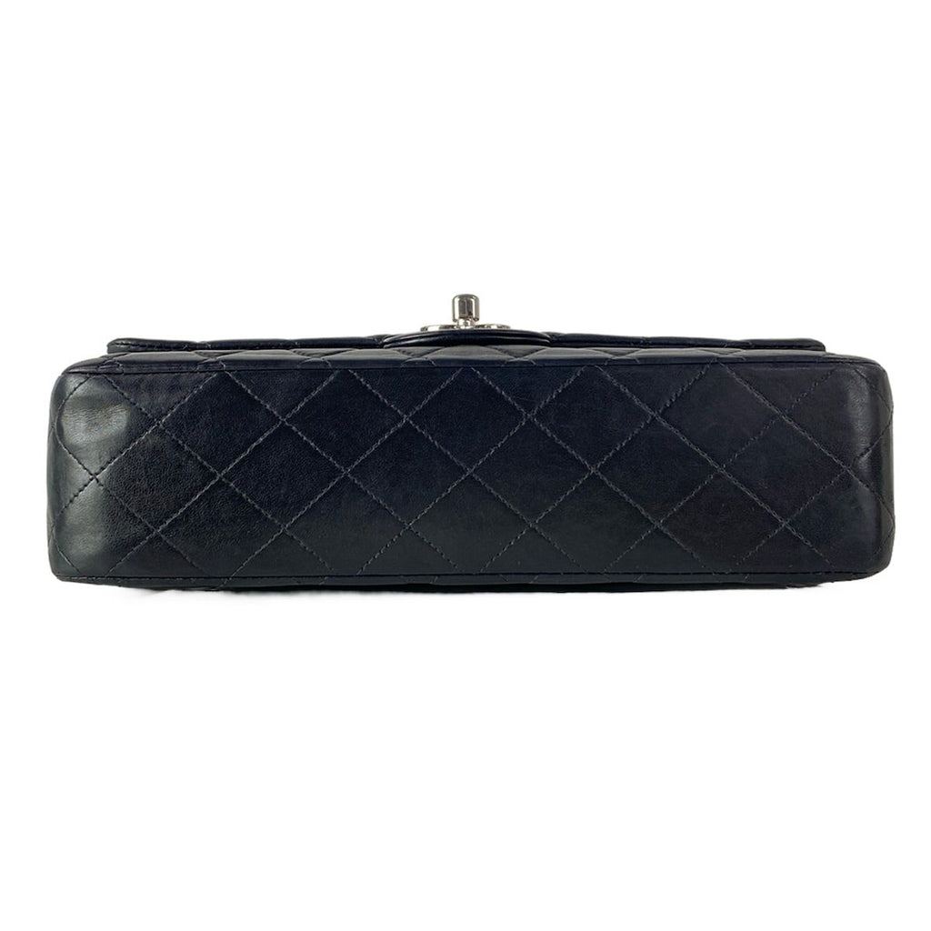 Chanel Shoulder Bag Double Flap Quilted Black Chain Silver Lambskin — view 5