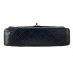 Chanel Shoulder Bag Double Flap Quilted Black Chain Silver Lambskin — view 5