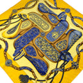 Hermes Scarf Carre 90 Yellow Blue Festival Des Amazones Silk