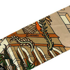 Hermes Scarf Twill Beige Green Multi Ribbon Animapolis — view 2
