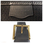 Dior Trotter Black Beige Gold Canvas Shoulder Bag Pochette — view 4