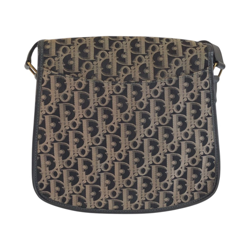 Dior Trotter Black Beige Gold Canvas Shoulder Bag Pochette — view 2