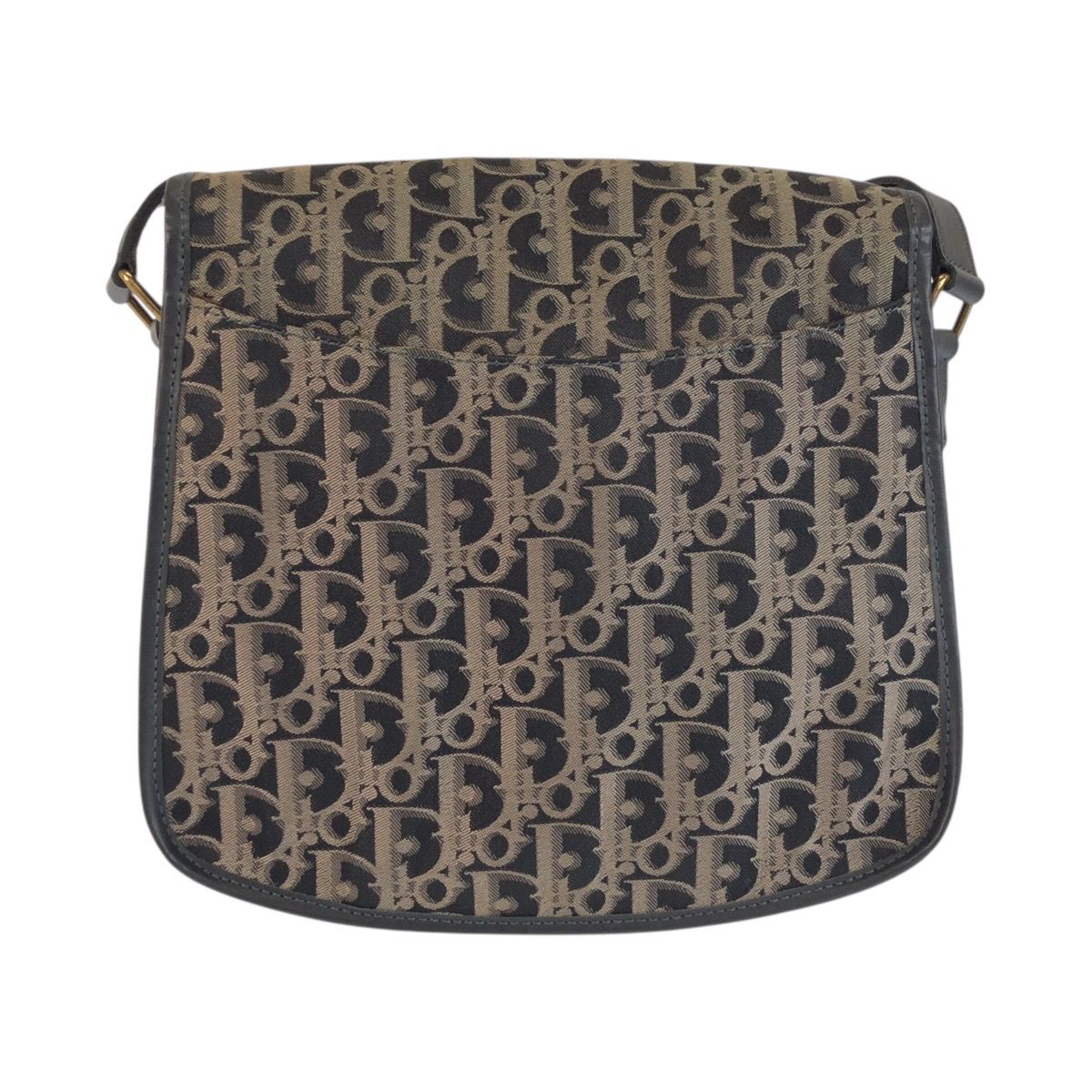 Dior Trotter Black Beige Gold Canvas Shoulder Bag Pochette — view 2