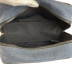 Hermes Globe Trotter MM Navy Black Silver Toilche Blanc Pouch Clutch — view 8