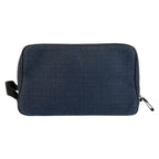 Hermes Globe Trotter MM Navy Black Silver Toilche Blanc Pouch Clutch — view 2