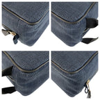 Hermes Globe Trotter MM Navy Black Silver Toilche Blanc Pouch Clutch — view 4