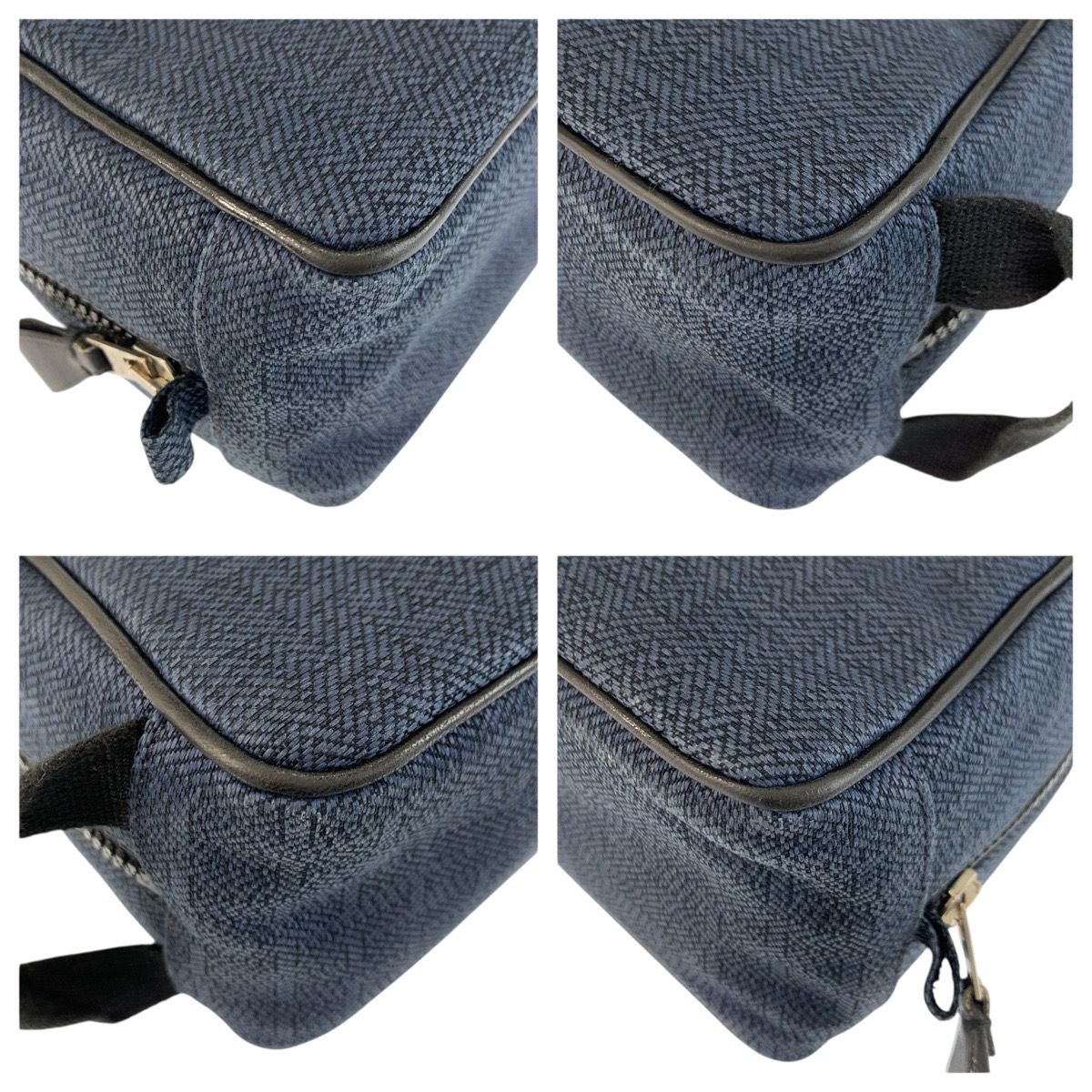 Hermes Globe Trotter MM Navy Black Silver Toilche Blanc Pouch Clutch — view 4