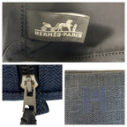 Hermes Globe Trotter MM Navy Black Silver Toilche Blanc Pouch Clutch — view 3