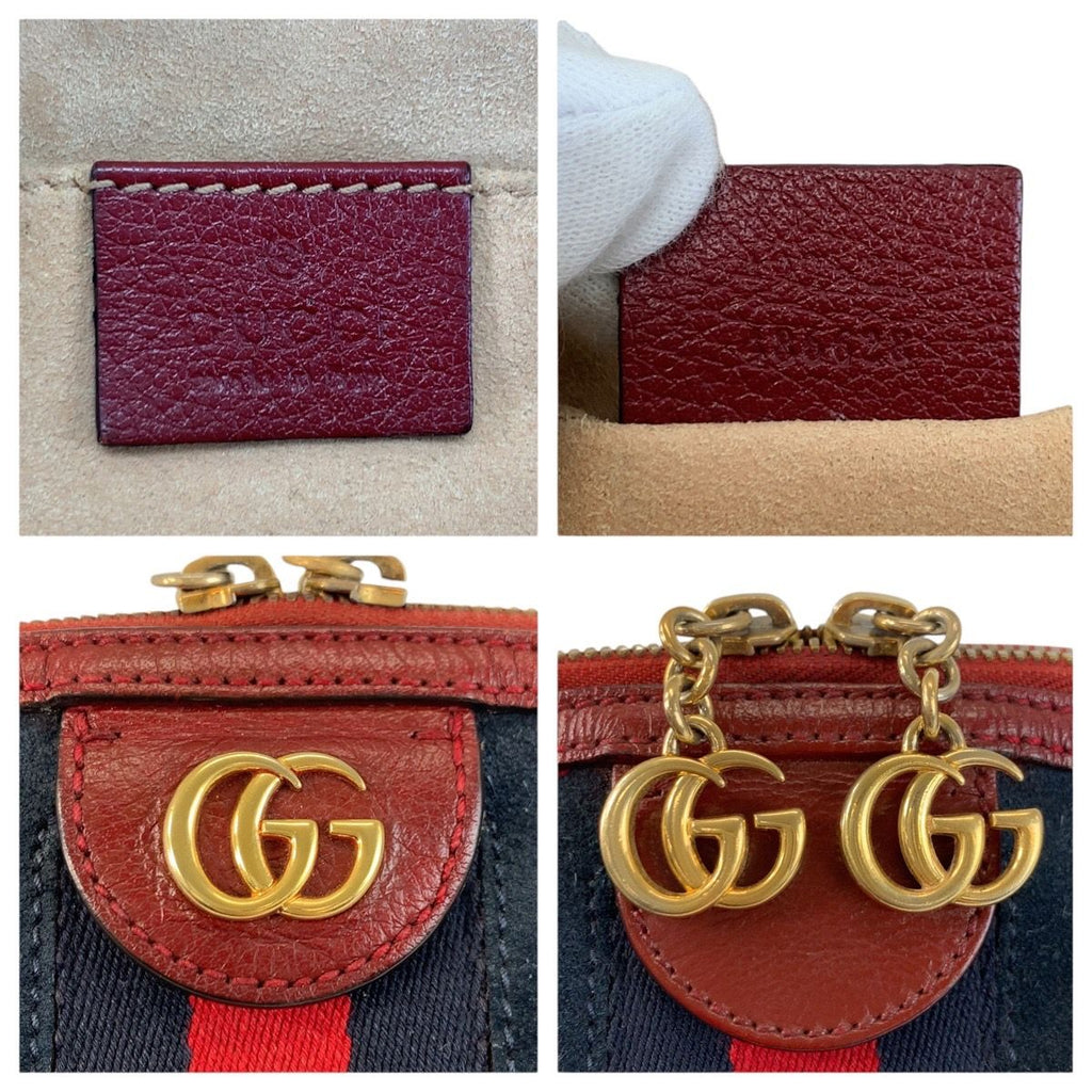 Gucci Sherry Line Ophidia Navy Red Gold Shoulder Bag Pochette — view 3