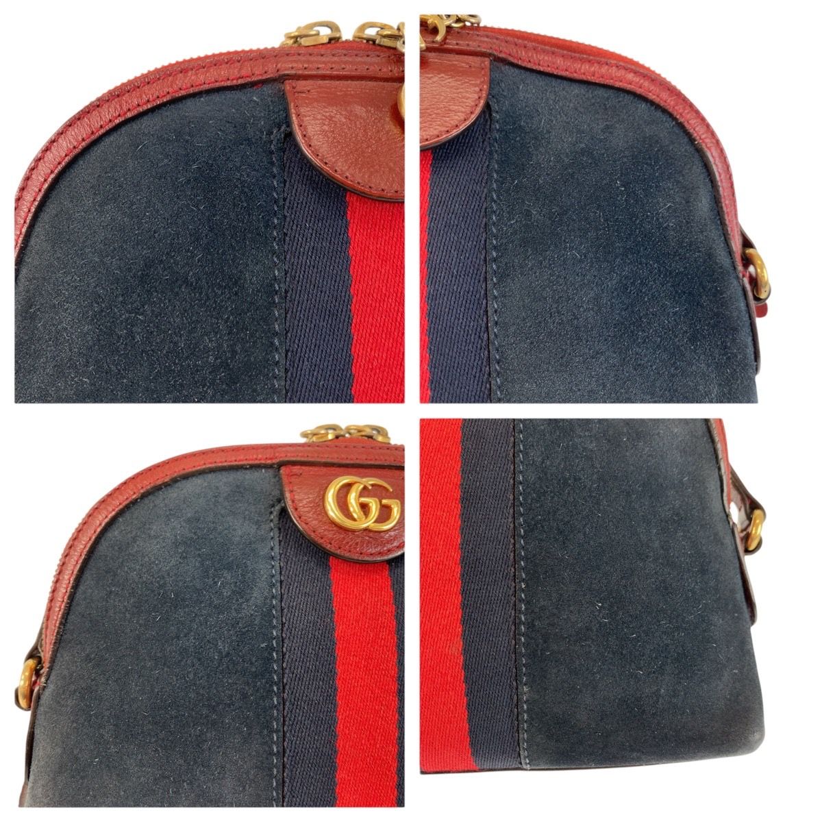 Gucci Sherry Line Ophidia Navy Red Gold Shoulder Bag Pochette — view 5