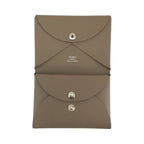 Hermes Calvi Duo Etoupe Gray Silver Chevre Card Case Business Holder Coin — view 7