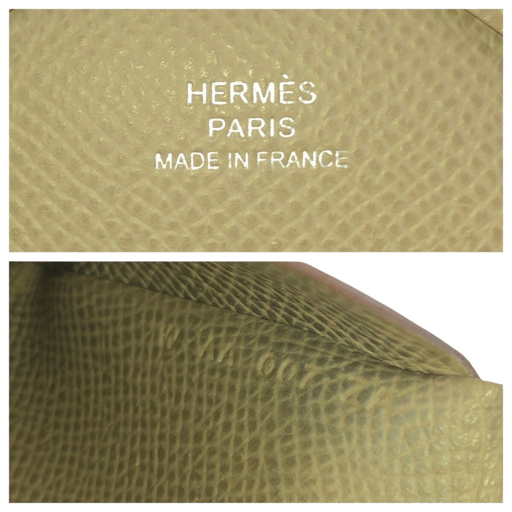 Hermes Calvi Duo Etoupe Gray Silver Chevre Card Case Business Holder Coin — view 5