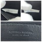 Bottega Veneta Black Gray Gunmetal Leather Goatskin Wallet — view 7