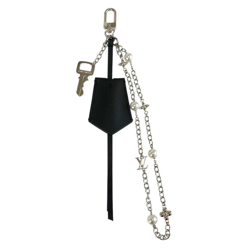 Louis Vuitton LV Initial Midnight Pearl Stacking Black Silver Leather — view 2