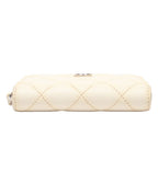 Chanel Coin Case Card Silver Caviar Leather Quilted — view 4