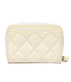 Chanel Coin Case Card Silver Caviar Leather Quilted — view 2