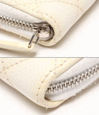 Chanel Coin Case Card Silver Caviar Leather Quilted — view 9