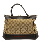 Gucci Handbag Mayfair GG Pattern Beige Dark Brown Multi Leather — view 3