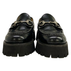 Gucci Loafers 38 Horsebit Black Thick Sole Leather — view 5