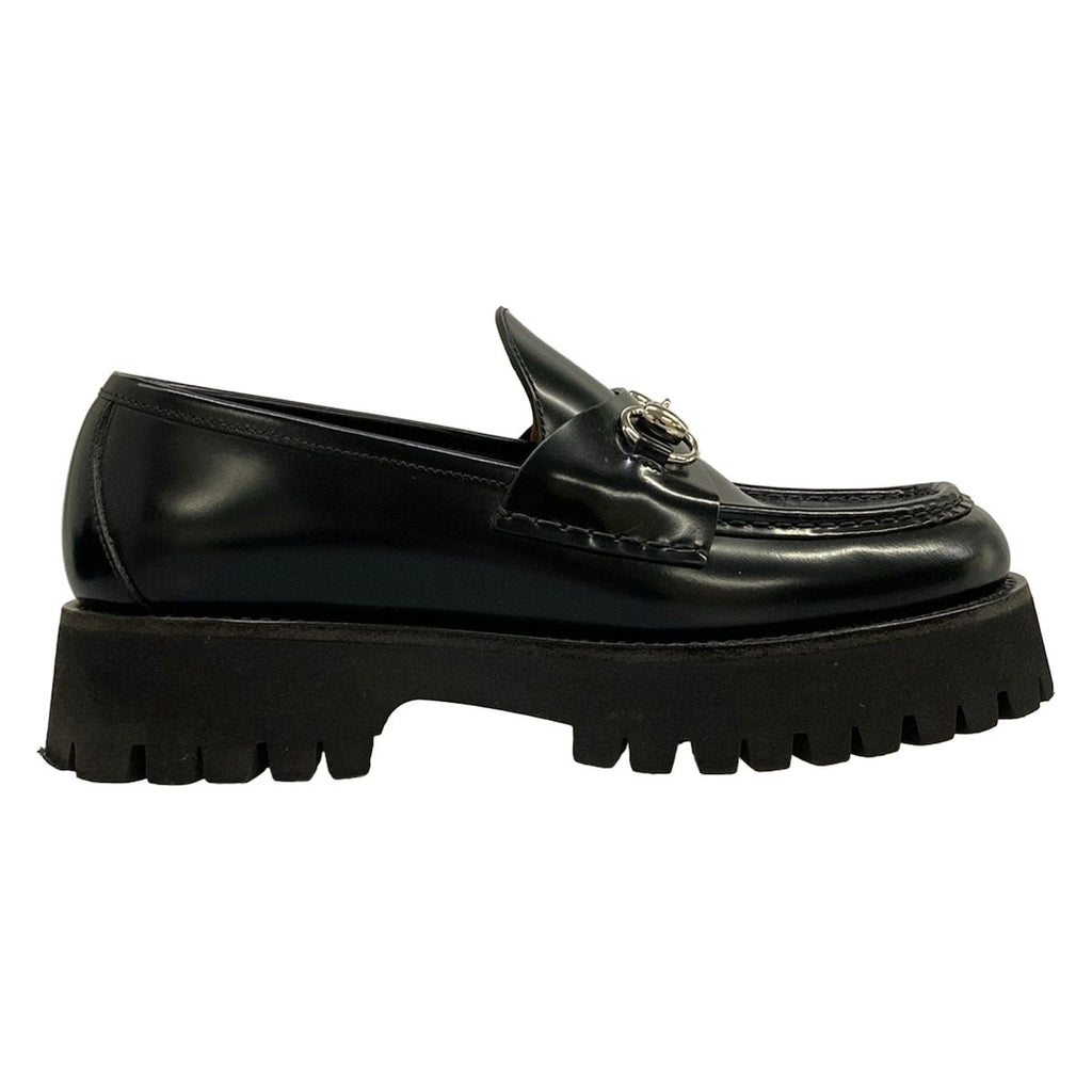 Gucci Loafers 38 Horsebit Black Thick Sole Leather — view 4
