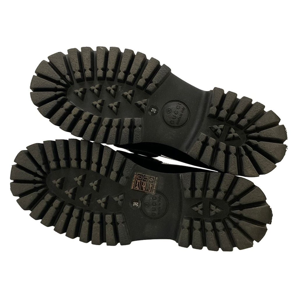 Gucci Loafers 38 Horsebit Black Thick Sole Leather — view 8