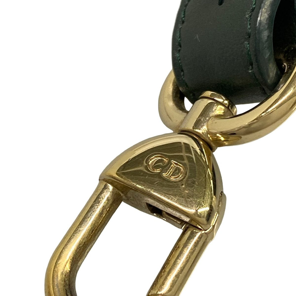 Dior Shoulder Strap Dark Green Gold Multi Leather — view 3
