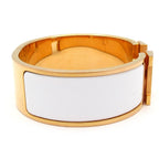 Hermes Bangle Clic Clac Pink Gold White Bracelet — view 2
