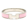 Hermes Bangle Click Silver Light Pink Bracelet