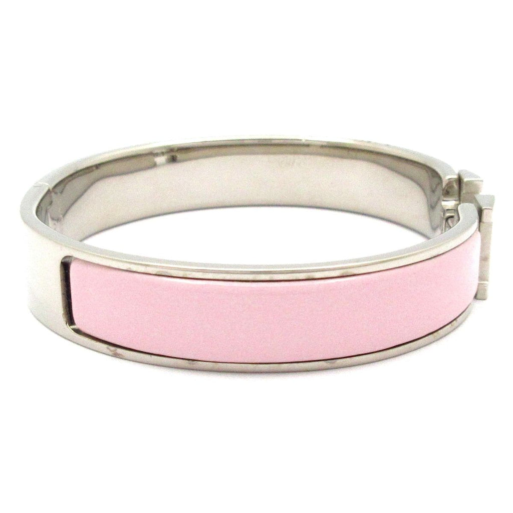 Hermes Bangle Click Silver Light Pink Bracelet — view 2
