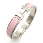 Hermes Bangle Click Silver Light Pink Bracelet — view 6