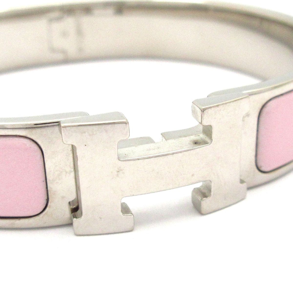 Hermes Bangle Click Silver Light Pink Bracelet — view 5