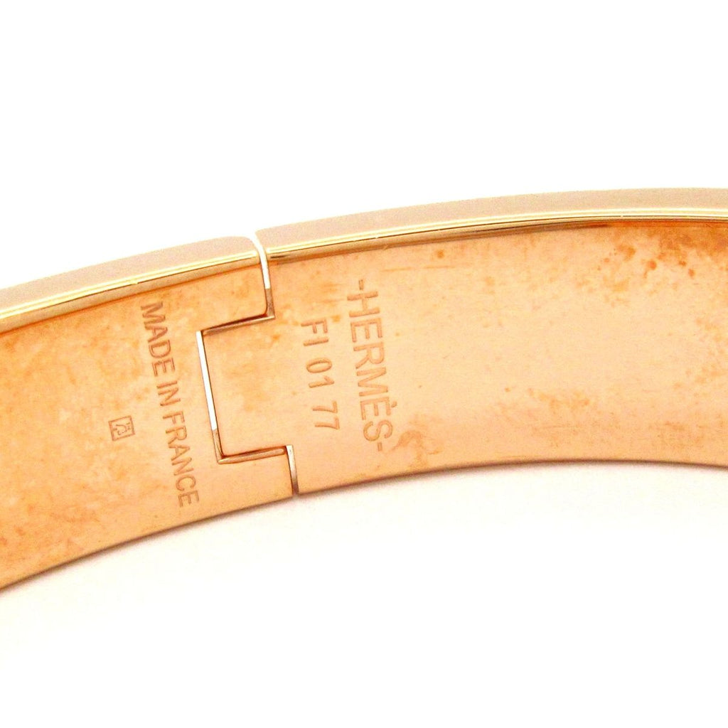 Hermes Bangle Click Pink Gold Black Bracelet — view 4