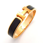 Hermes Bangle Click Pink Gold Black Bracelet — view 6