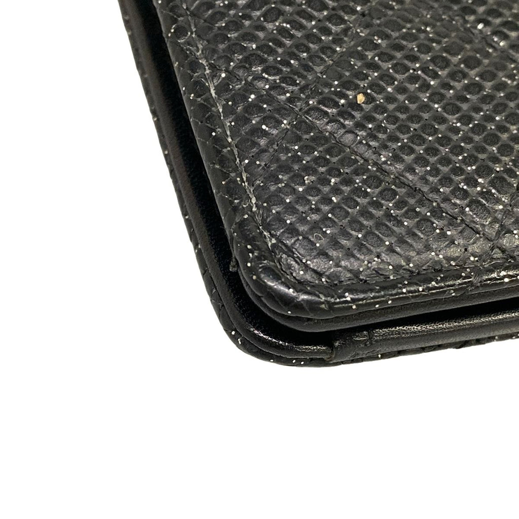 Chanel Wallet Quilted Black Silver Lame — view 8