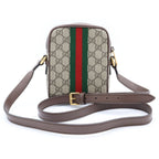 Gucci GG Marmont Ophidia Mini Shoulder Bag Beige Brown Leather Gold — view 2