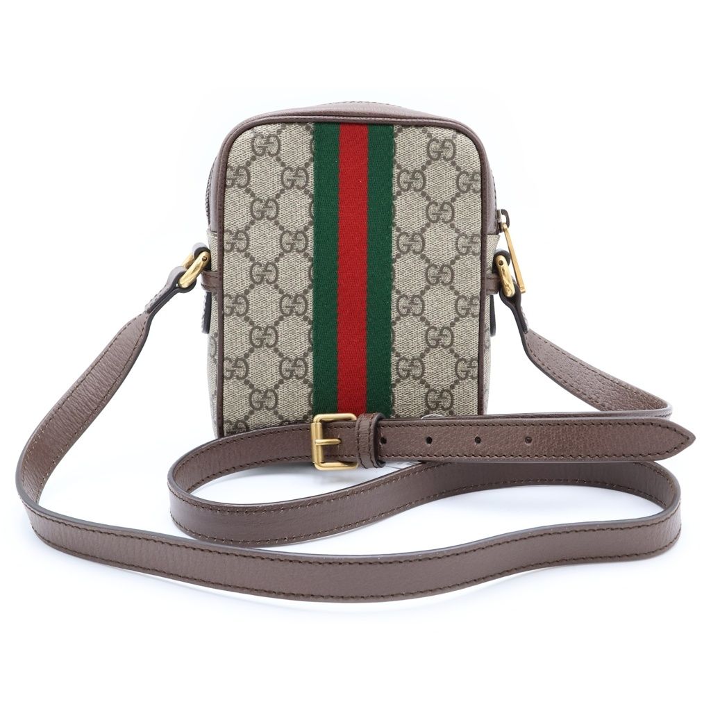 Gucci GG Marmont Ophidia Mini Shoulder Bag Beige Brown Leather Gold — view 2