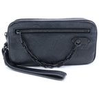 Louis Vuitton Monogram Empreinte Pochette Volga Pouch Case Second Black Leather