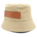 Loewe Logo Leather Patch Canvas Bucket Hat Beige