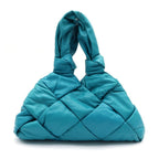 Bottega Veneta Padded Lock Tote Turquoise Blue Leather — view 2