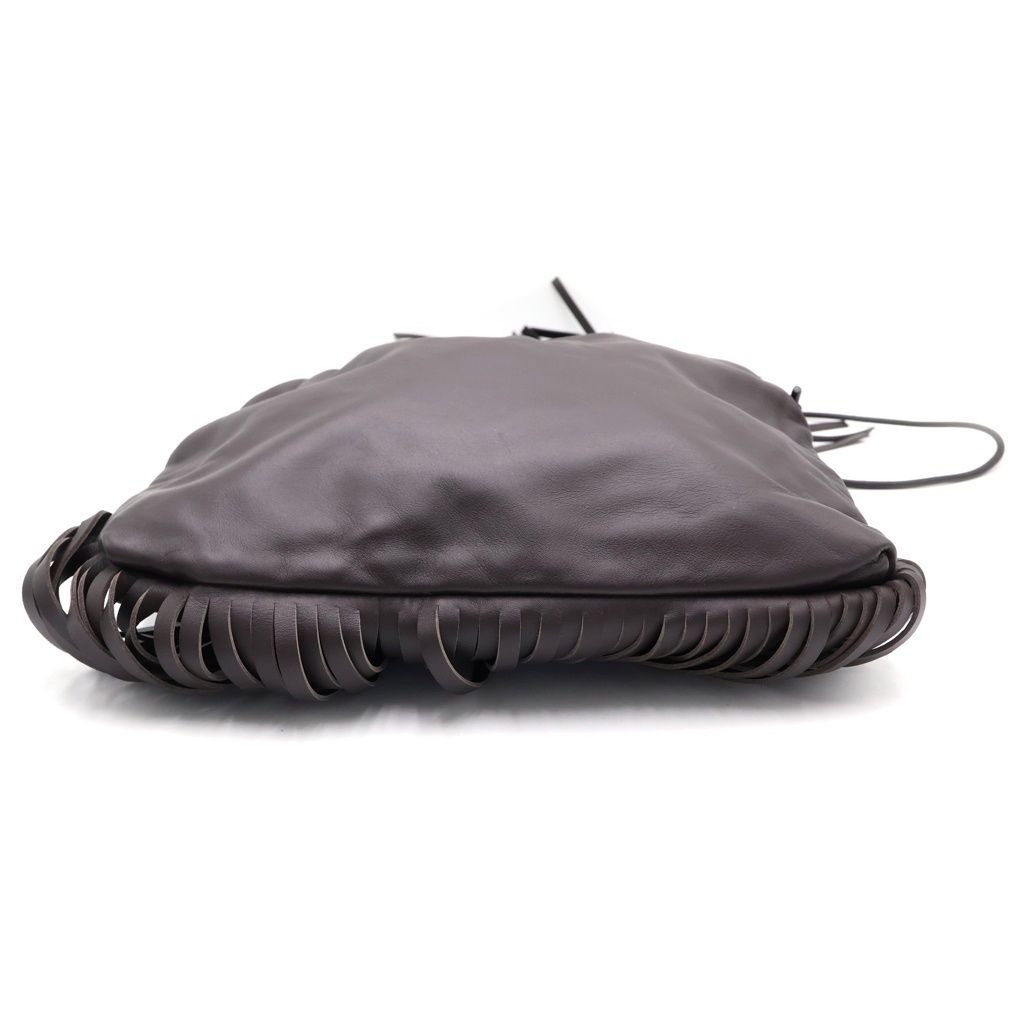 Bottega Veneta the Fringe Shoulder Leather Bag Dark Brown — view 4