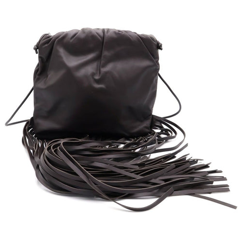 Bottega Veneta the Fringe Shoulder Leather Bag Dark Brown