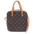 Louis Vuitton Monogram Spontini 2-Way Shoulder Bag Brown Leather Gold